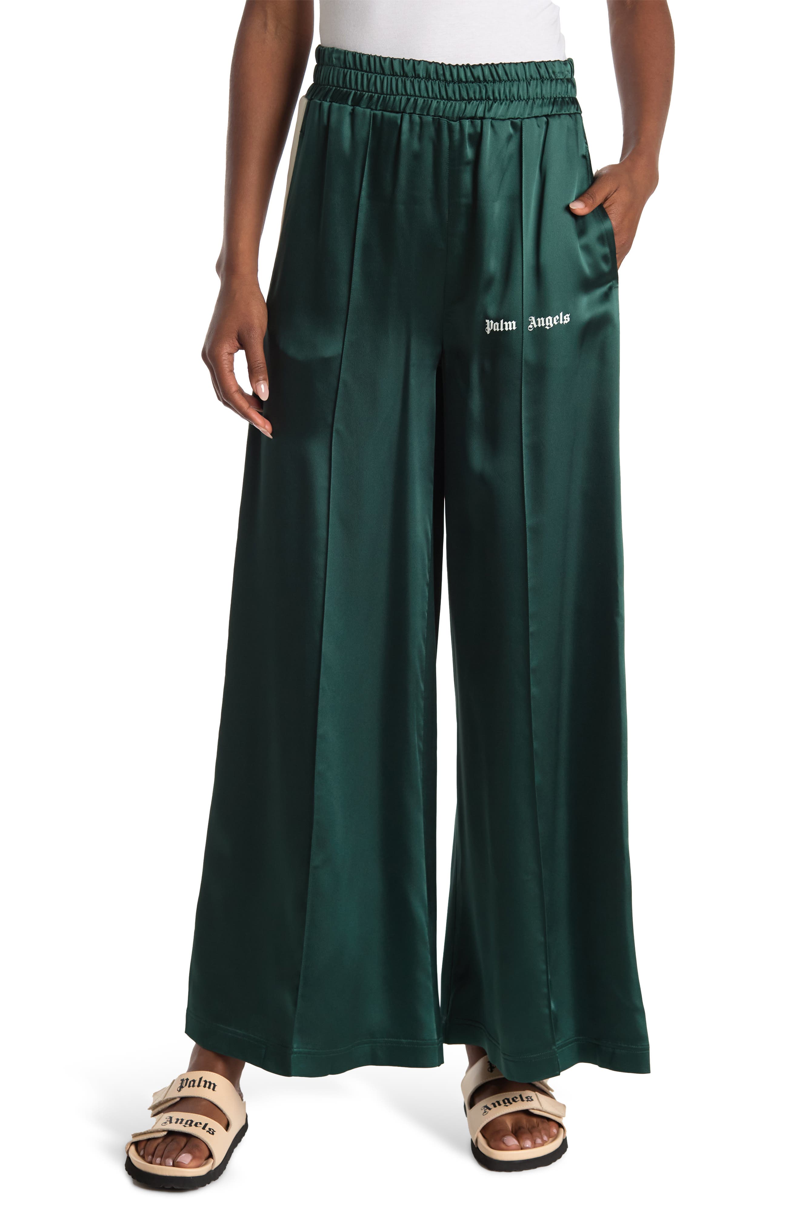 Avec Les Filles Womens Satin Track Pant Avec Les Filles Womens Satin Track Pant